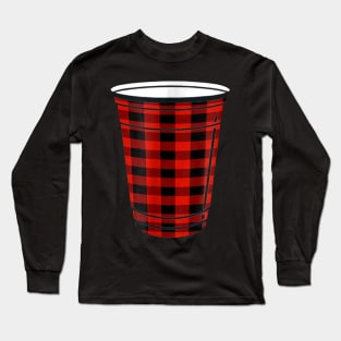 Red Buffalo Plaid Party Cup Matching Christmas Pajama Long Sleeve T-Shirt